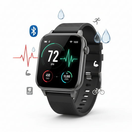 Multi-functional smartwatch with Bluetooth call, heart rate sleep monitor, IP67 waterproof fitness smart watch for men women daily lifestyle
