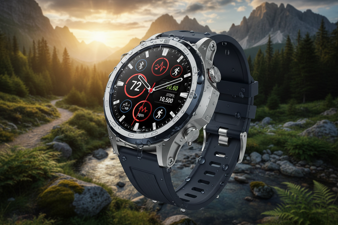 Outdoor sports smartwatch, IP67 waterproof fitness watch with heart rate monitor, multi-sport modes and Bluetooth calling for men women travel workout